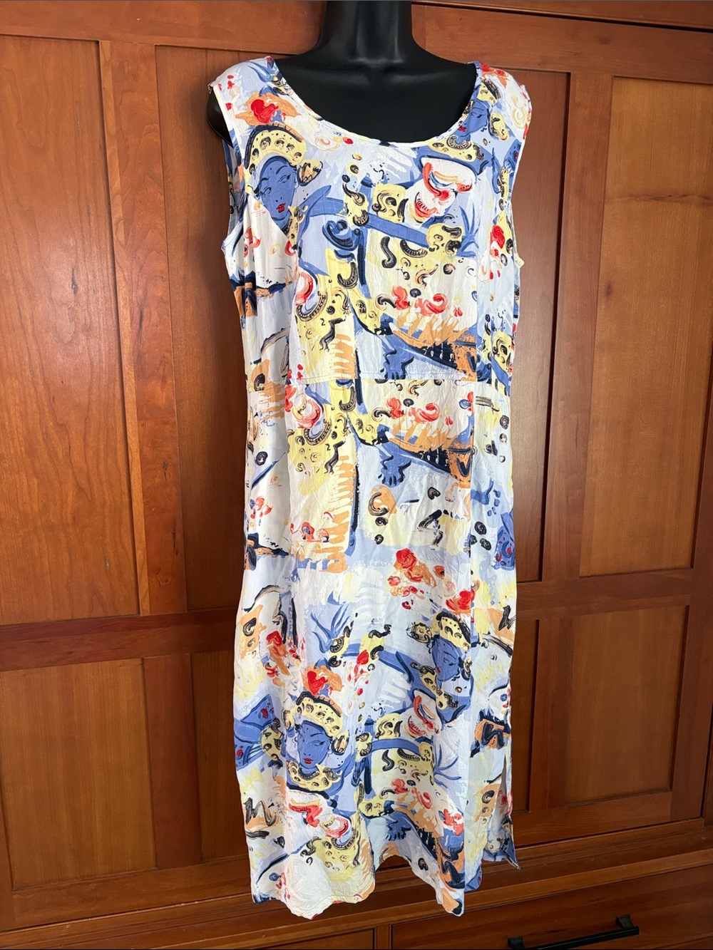 Jams World Hawaii sleeveless  Art Print Dancer midi dress  in Light Blue
